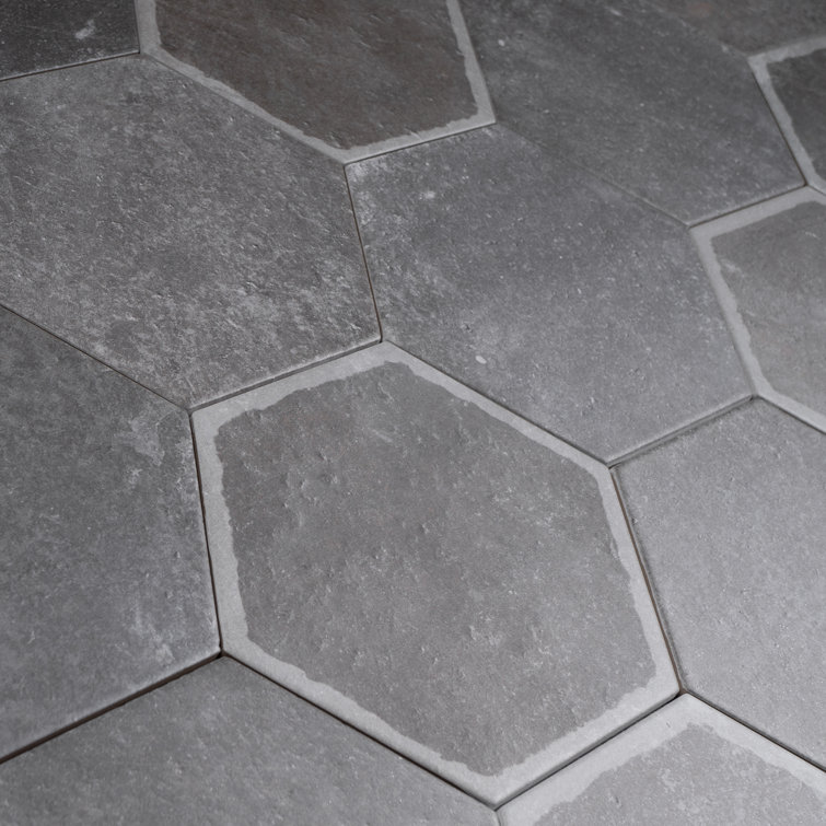 Dakota Hexagon Matte Gray Porcelain Wall and Floor Tile