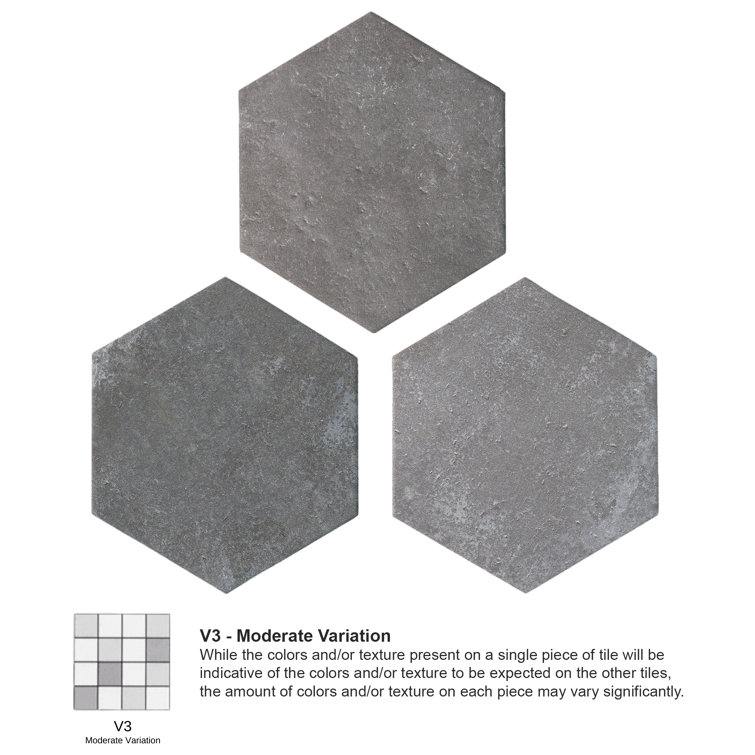 Dakota Hexagon Matte Gray Porcelain Wall and Floor Tile