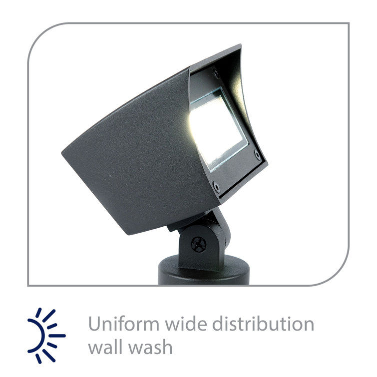 Black Aluminum Adjustable LED Flood Light, 3000K, IP66 Rated