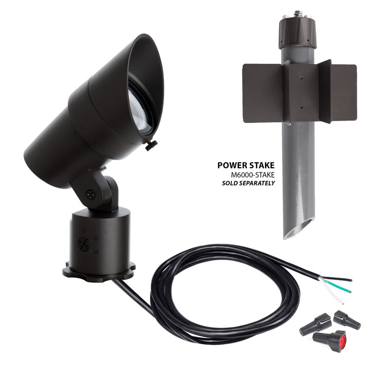Black Brass LED Landscape Accent Light with Clear Glass