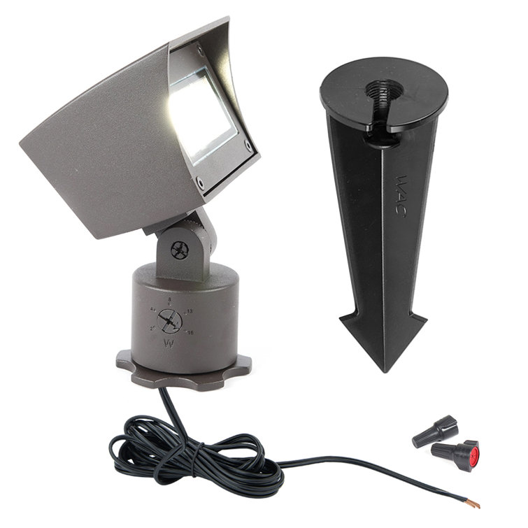 Bronzed Brass Adjustable LED Flood Security Light