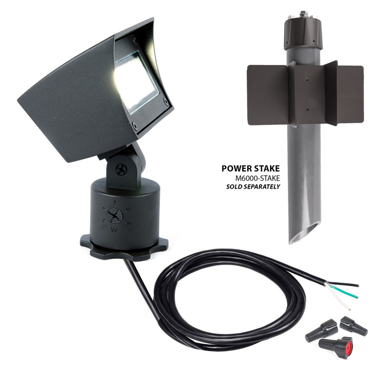 Black Aluminum Adjustable LED Flood Light, 3000K, IP66 Rated