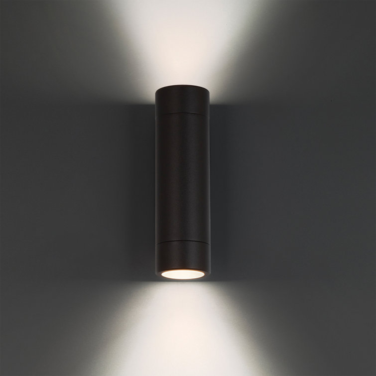 Estrella Dimmable LED Aluminum Cylinder Wall Light, Black