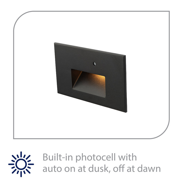 Black Dimmable LED Step Light with Photocell Sensor