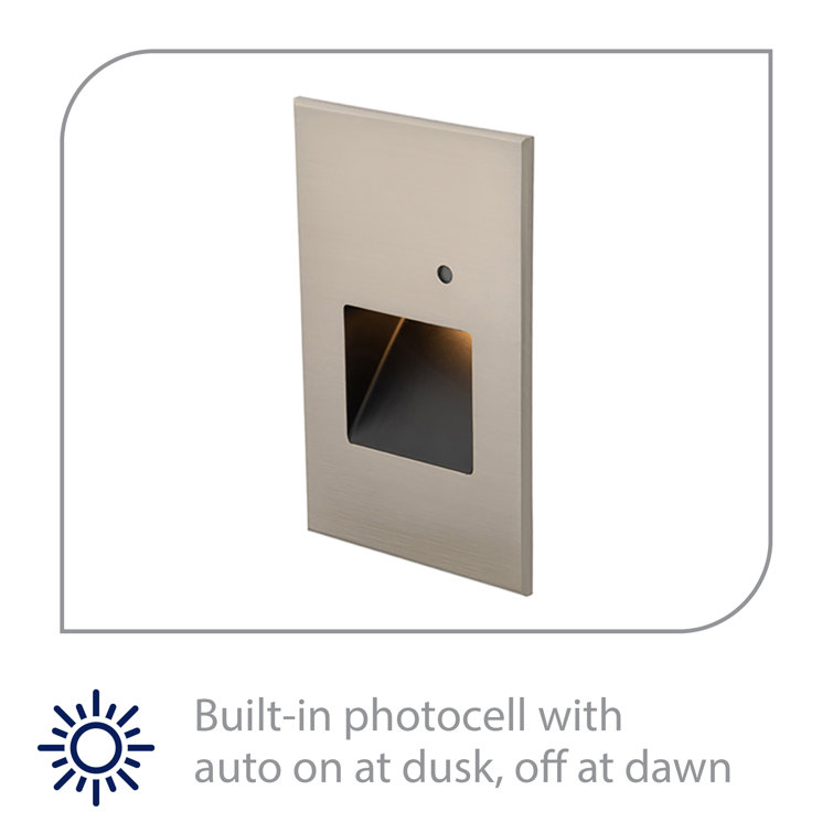 Brushed Nickel Dimmable LED Step Light with Photocell