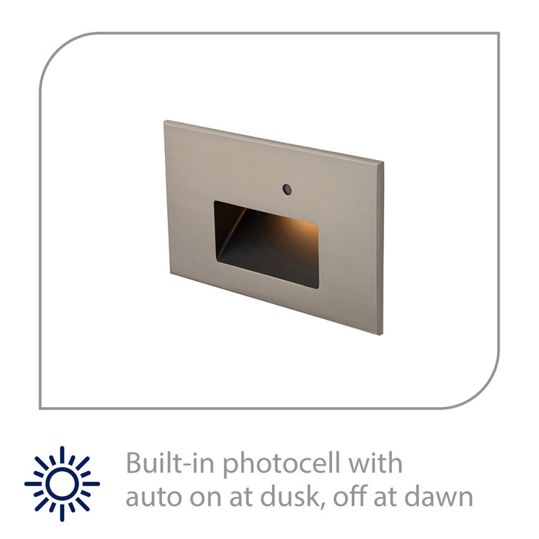 Brushed Nickel Dimmable LED Step Light with Photocell