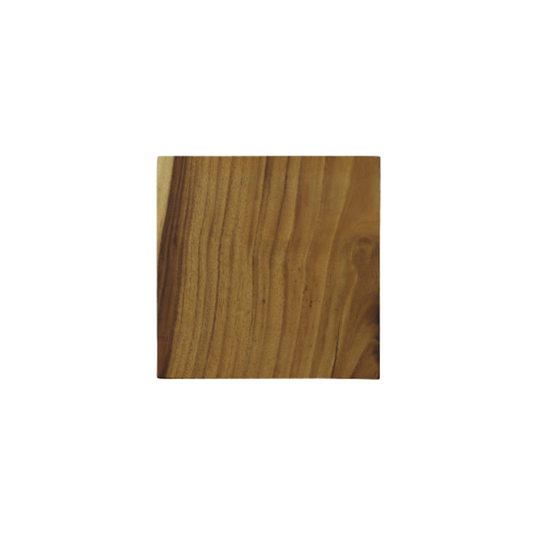 Modern Black and Brown Square Wood Metal Side Table