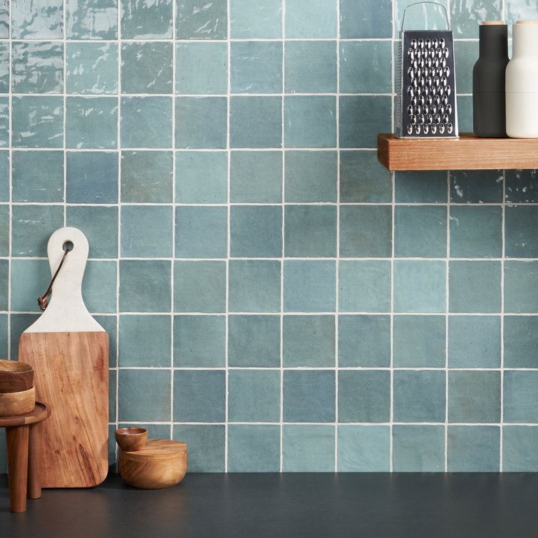 Kingston Turquoise 4x4 Glossy Ceramic Wall Tile