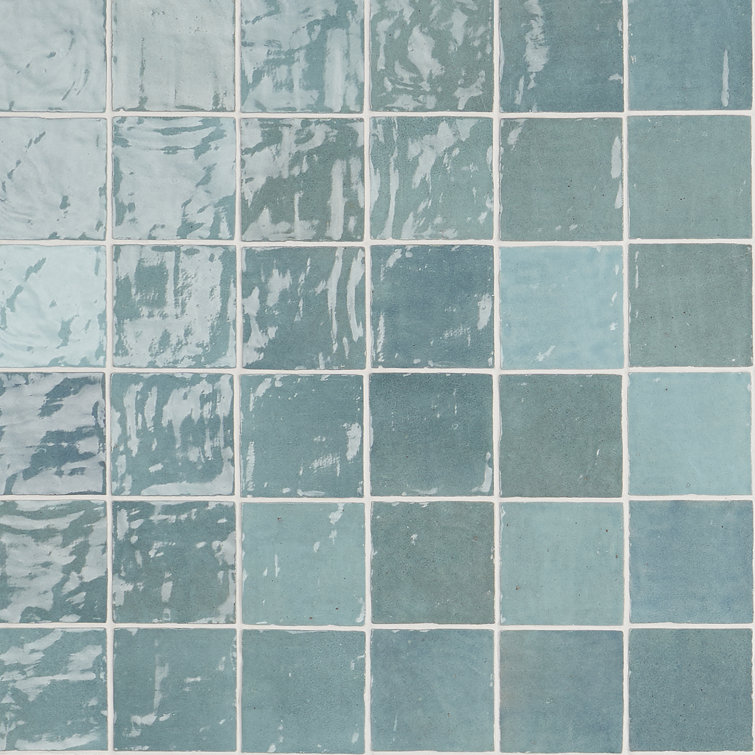 Kingston Turquoise 4x4 Glossy Ceramic Wall Tile
