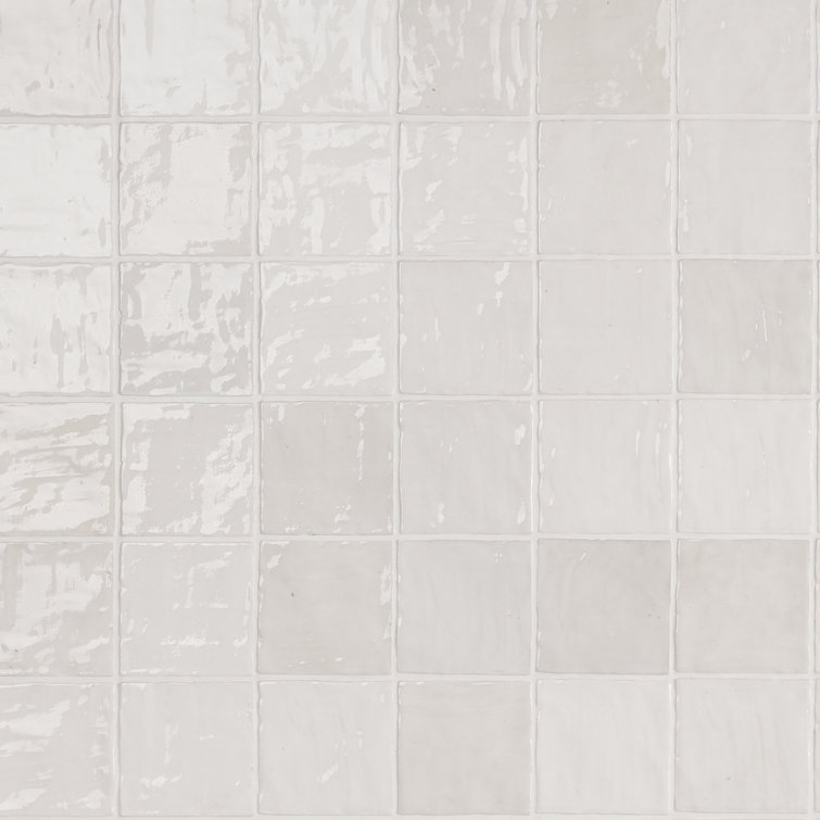 Kingston White 4" x 4" Glossy Ceramic Wall Tile