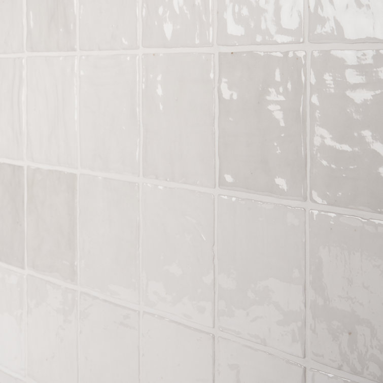 Kingston White 4" x 4" Glossy Ceramic Wall Tile