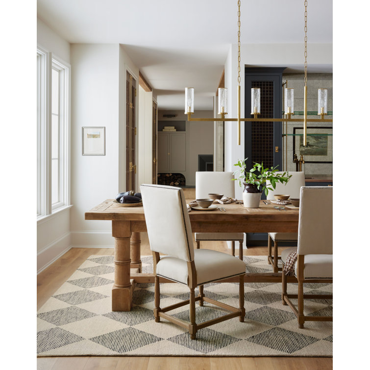 Handmade Tufted Beige & Charcoal Wool Diamond Area Rug 11'6" x 15'