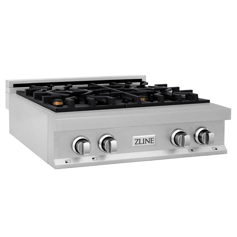 30" Stainless Steel Propane Gas Cooktop with Brass Burners