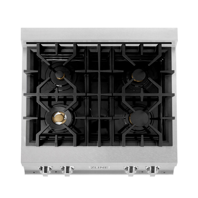 30" Stainless Steel Propane Gas Cooktop with Brass Burners