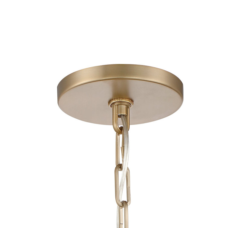 Aged Brass Mini Drum Pendant Light with Silk Shade