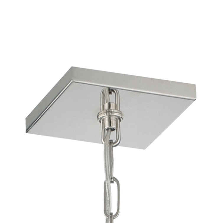 Mini Sylvan Polished Nickel LED Pendant with Ivory Silk Shade