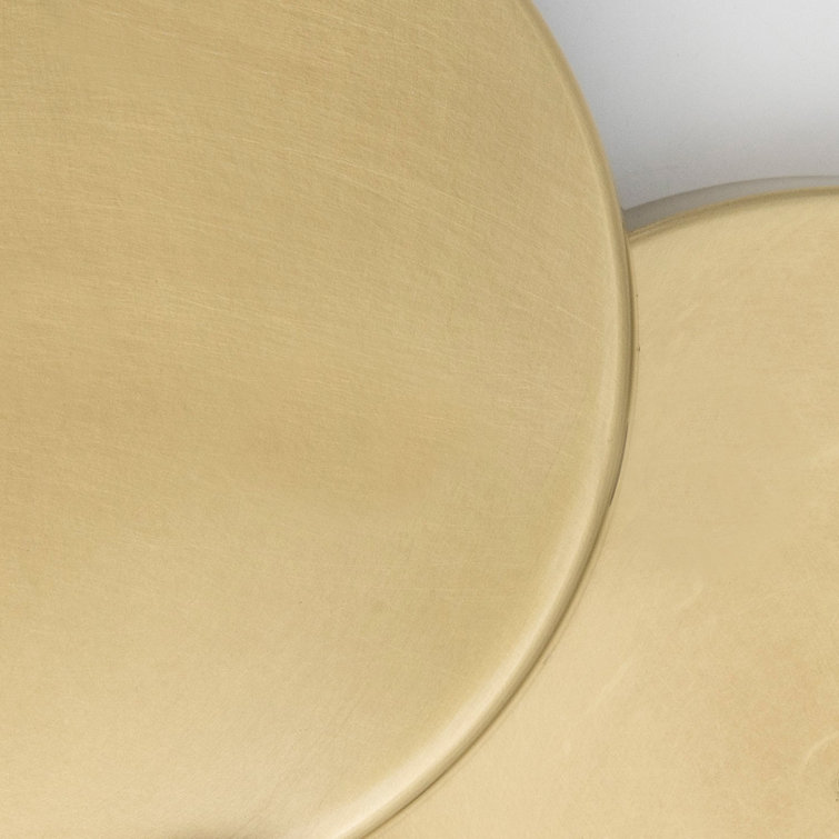 Aged Brass Mini Drum Pendant Light with Silk Shade