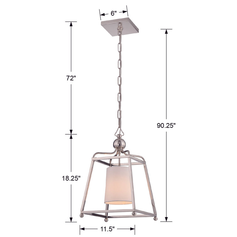 Mini Sylvan Polished Nickel LED Pendant with Ivory Silk Shade