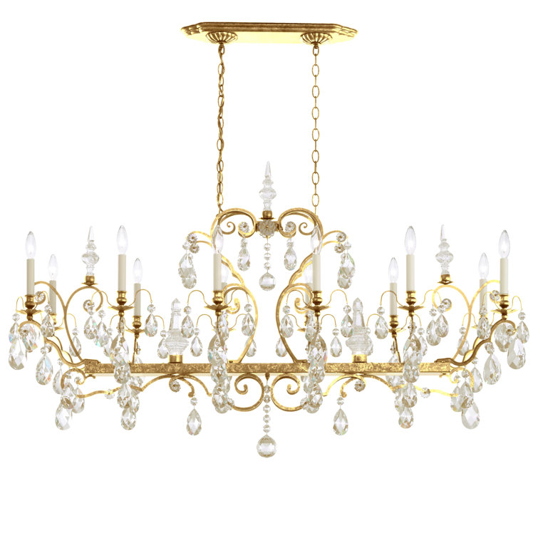 Heirloom Gold Renaissance 13-Light Chandelier with Clear Heritage Crystal