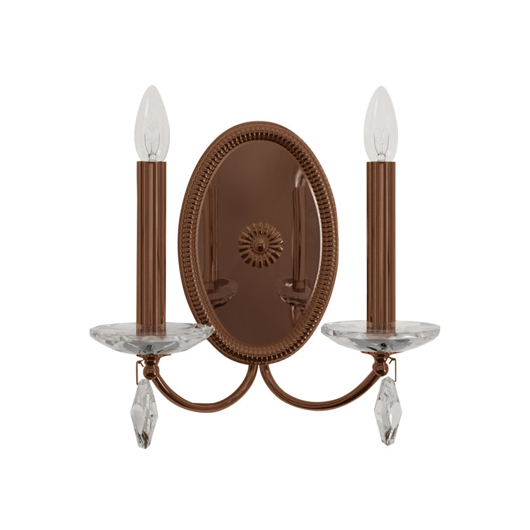 Heritage Clear Crystal Heirloom Bronze 2-Light Metal Sconce