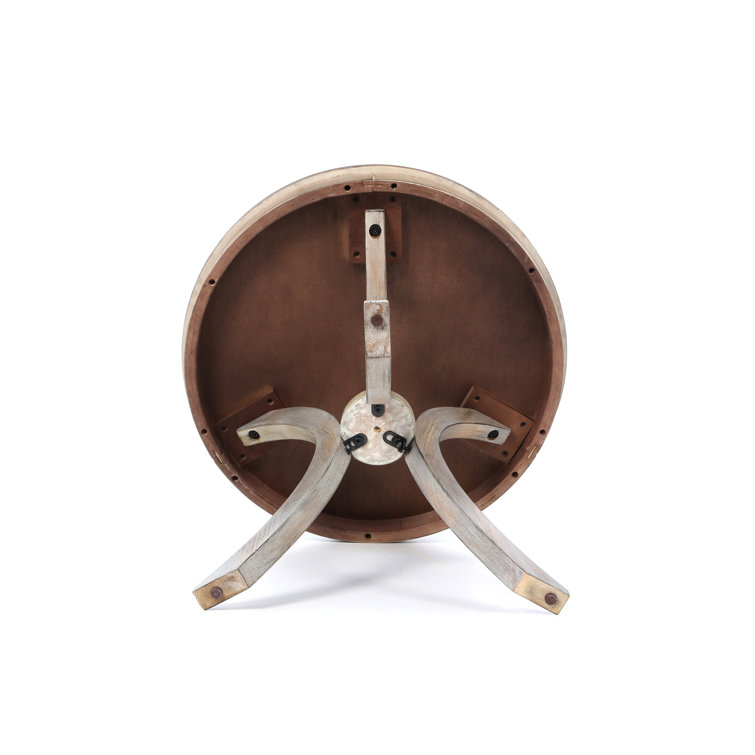 Sleek Bending Legs 24" Round Driftwood Side Table