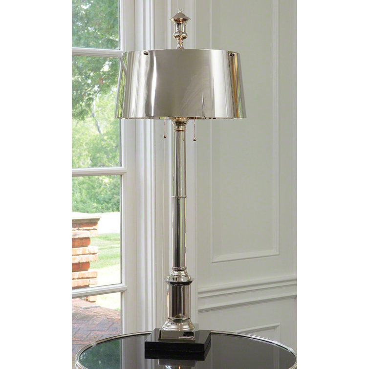 Grand Library 48" Nickel Table Lamp with Marble Base