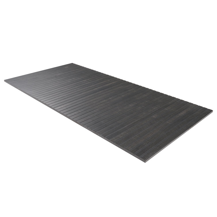 Black Ribbed Porcelain Large Format Wall Tile 24x48