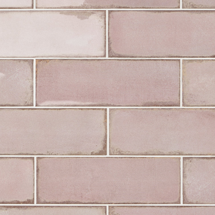 Coronado Polished Pink Ceramic 4x12 Subway Tile