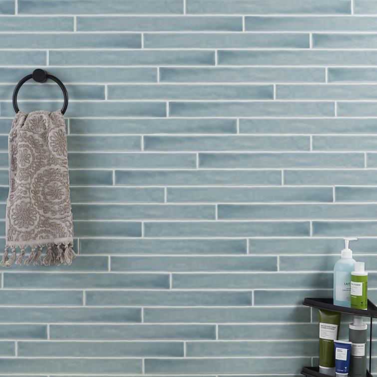 Nantucket Blue 2" x 20" Polished Ceramic Subway Wall Tile