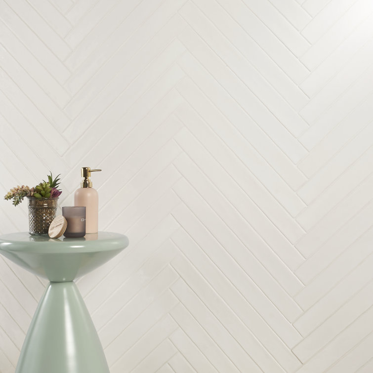 Nantucket 2" x 20" White Polished Ceramic Subway Wall Tile