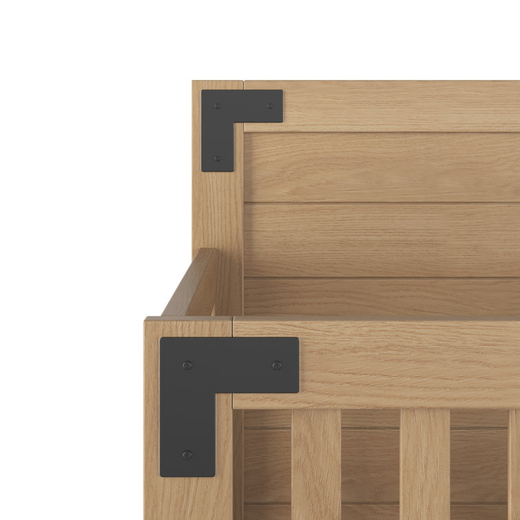 Lucas Nutmeg 4-in-1 Convertible Crib with Shiplap Headboard