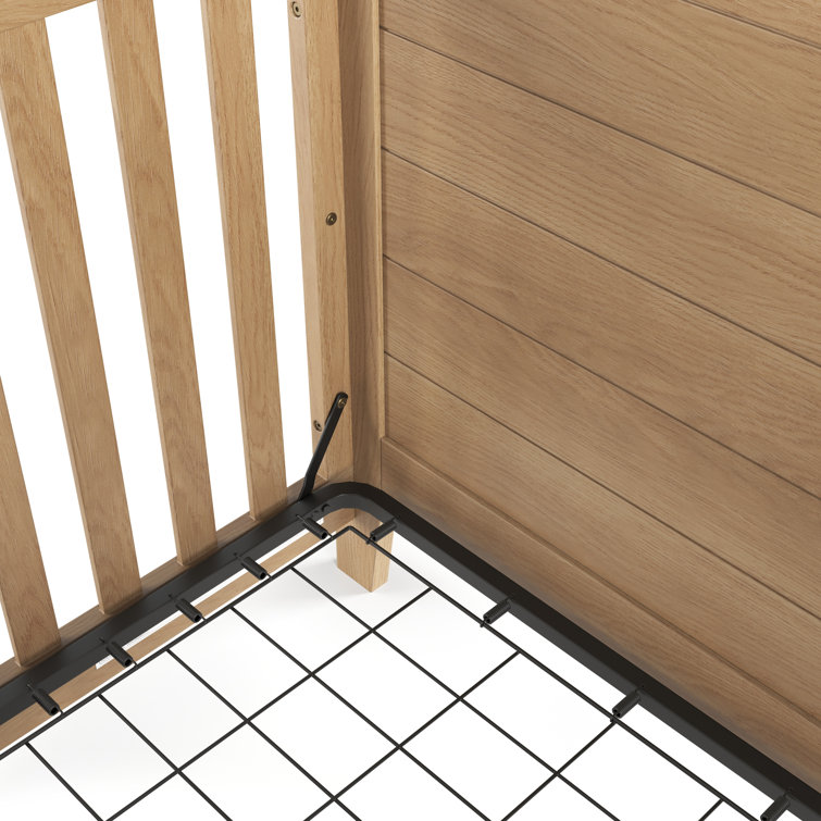 Lucas Nutmeg 4-in-1 Convertible Crib with Shiplap Headboard