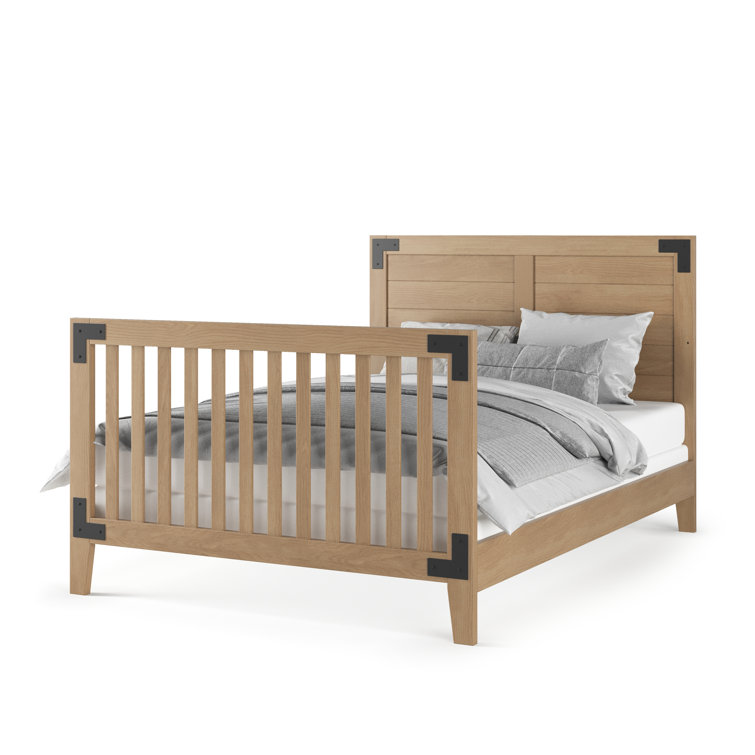 Lucas Nutmeg 4-in-1 Convertible Crib with Shiplap Headboard