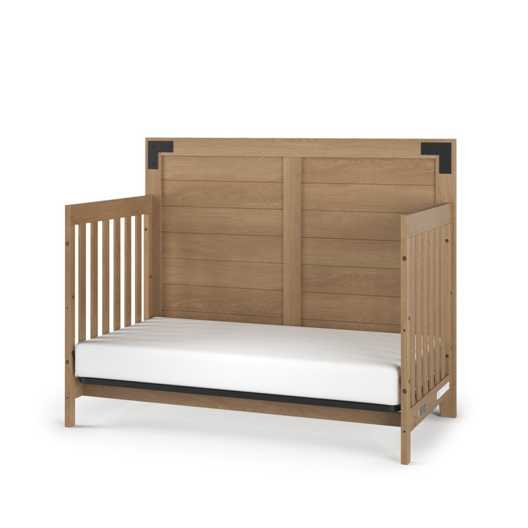 Lucas Nutmeg 4-in-1 Convertible Crib with Shiplap Headboard