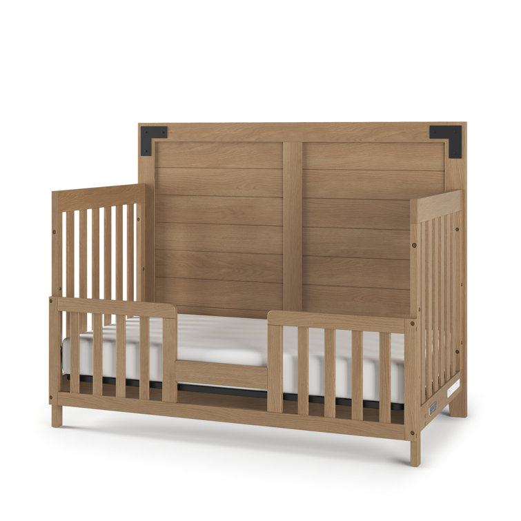 Lucas Nutmeg 4-in-1 Convertible Crib with Shiplap Headboard