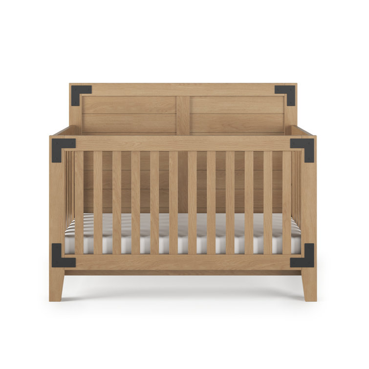 Lucas Nutmeg 4-in-1 Convertible Crib with Shiplap Headboard