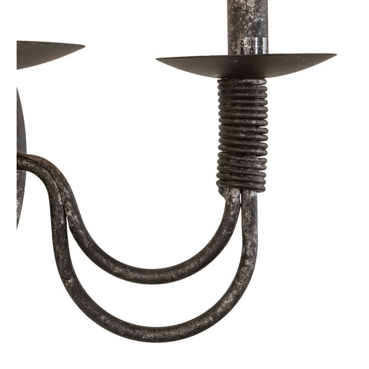 Charcoal Steel Dual Candle Wall Sconce with Smoke-Finish Lights