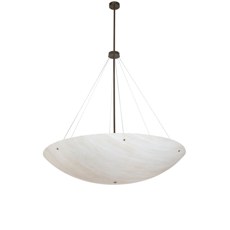 Antique Brass and Beige Idalight 9-Light Indoor/Outdoor Pendant
