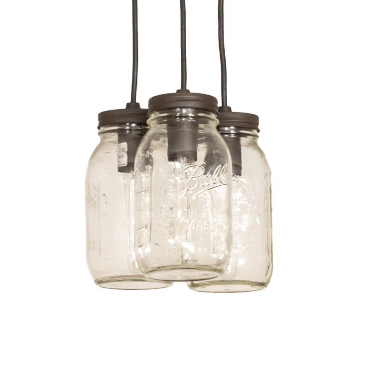 Mini Jar 3-Light Oil Rubbed Bronze Indoor/Outdoor Pendant
