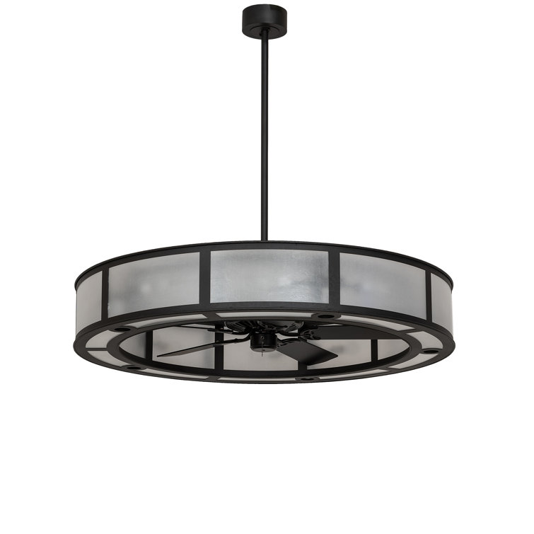 Smythe Craftsman 10-Light Wrought Iron Drum Chandelier with Rain Stone Idalight