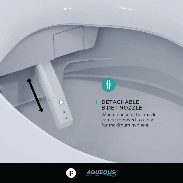 White Smart Wall-Mounted Toilet with Bidet Seat and Chrome Push Buttons