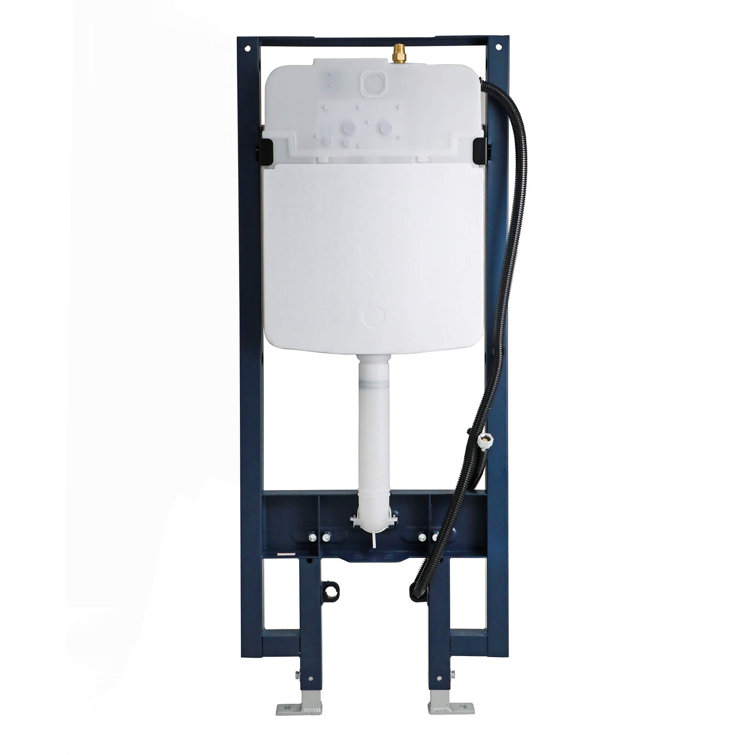 White Smart Wall-Mounted Toilet with Bidet Seat and Chrome Push Buttons