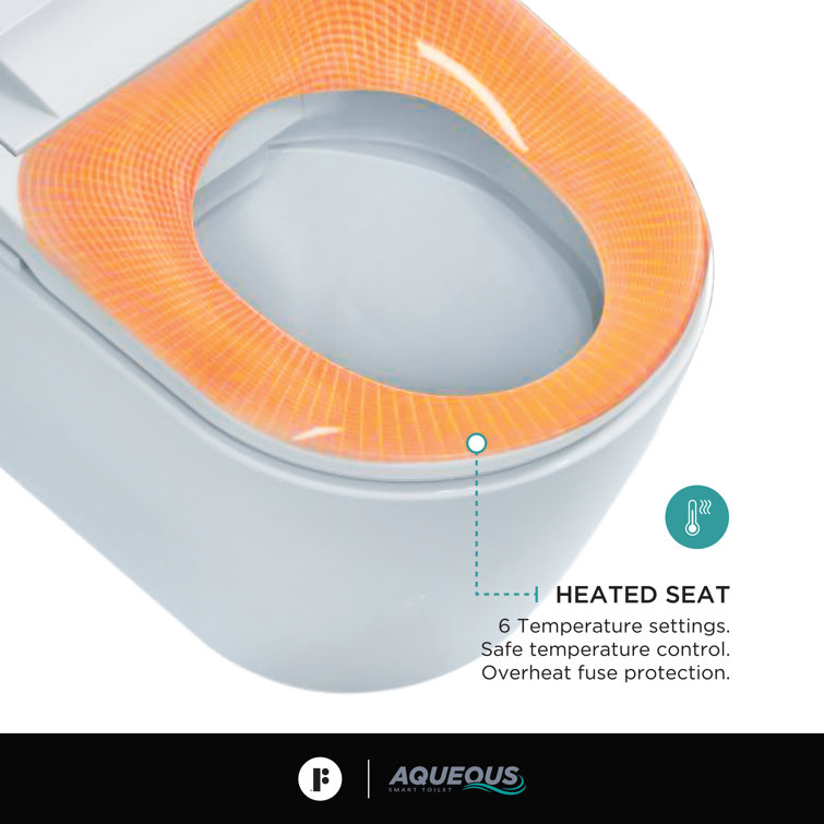 White Smart Wall-Mounted Toilet with Bidet Seat and Chrome Push Buttons