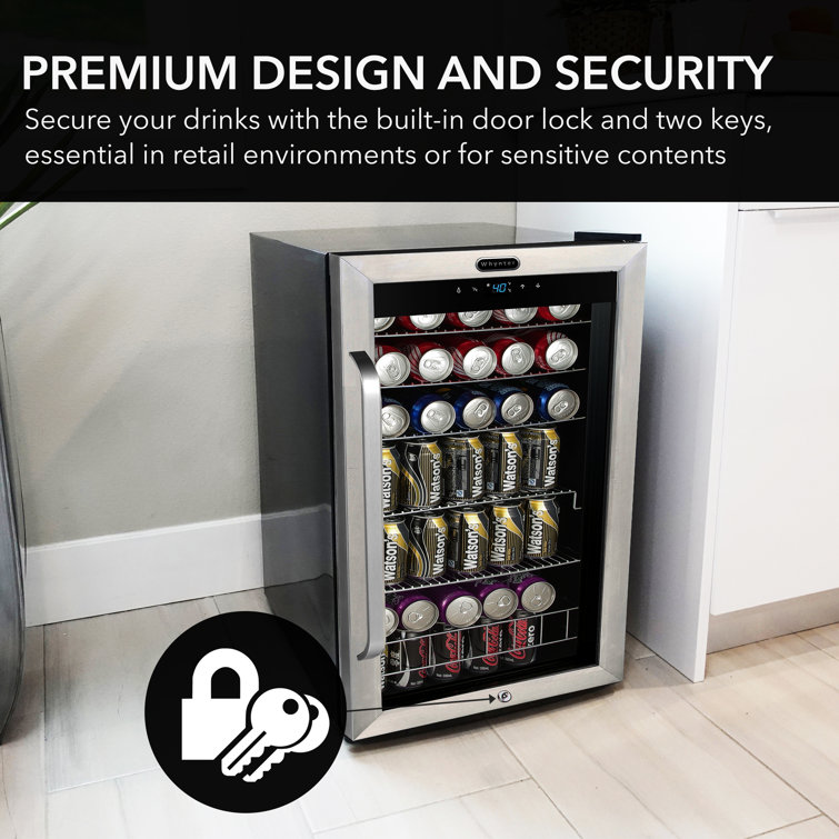 Sleek 121-Can Capacity Stainless Steel Beverage Chiller with Touch Control
