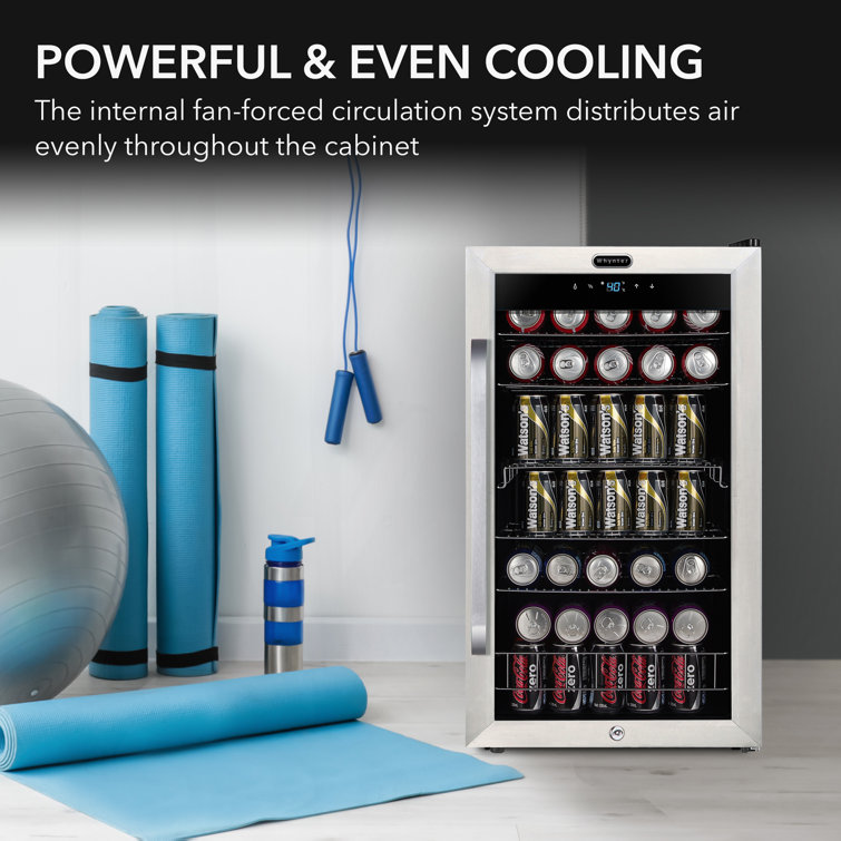 Sleek 121-Can Capacity Stainless Steel Beverage Chiller with Touch Control