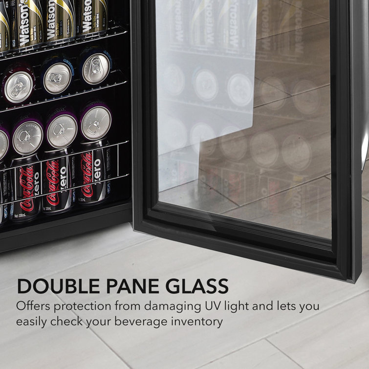Sleek 121-Can Capacity Stainless Steel Beverage Chiller with Touch Control