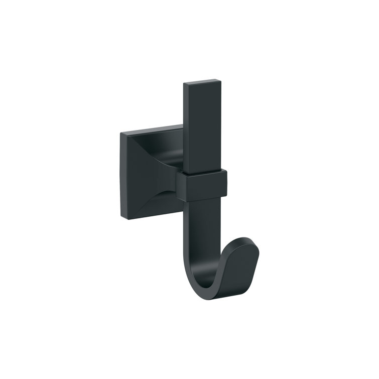 Matte Black Metal Single Prong Decorative Wall Hook