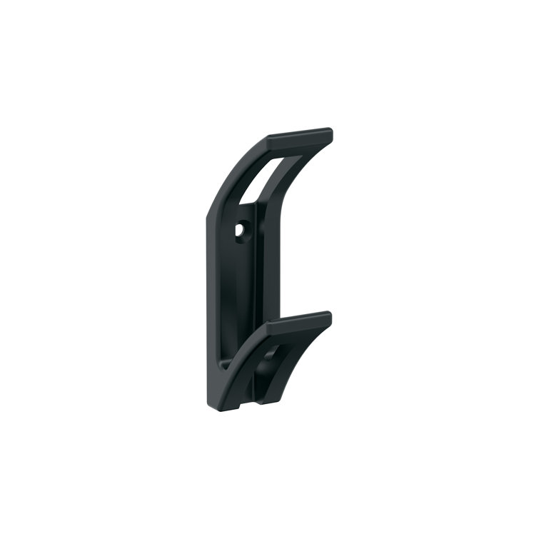 Matte Black Double Prong Metal Decorative Wall Hook