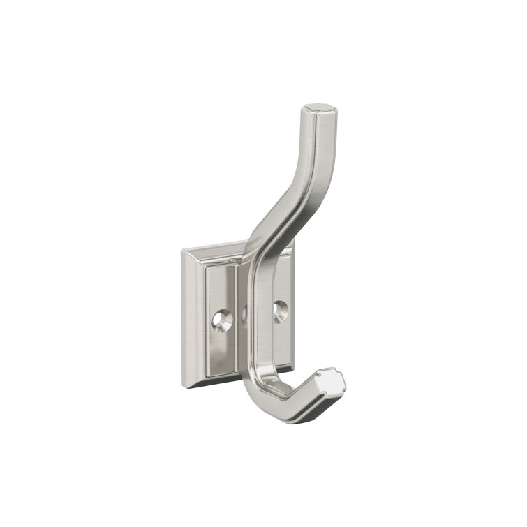 Satin Nickel Double Prong Decorative Wall Hook