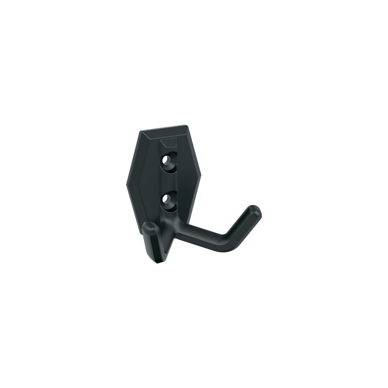 Matte Black Double Prong Metal Wall Hook